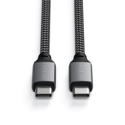 Кабель для синхронізації даних 2 метри Satechi USB-C до USB-C Cable 100W Space Gray (ST-TCC2MM)