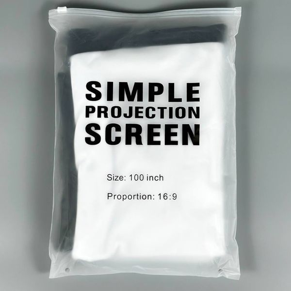 Екран для проектора 100" дюйми BIOSCOPE Touch 16:9 настінний портативний Стрейчева тканина біла в комплекті кріплення для дома та вулиці універсальний екран для проектора