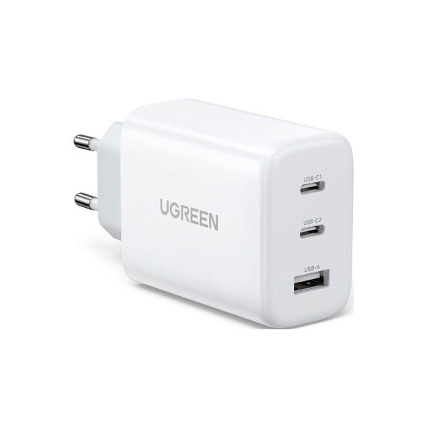 Зарядний пристрій UGREEN CD275 65W 2C1A Fast Charger (White) EU (UGR-90496)