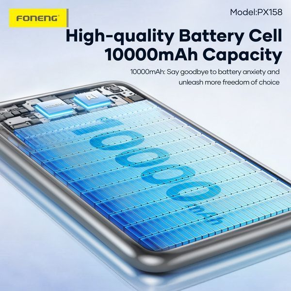Магнітний повербанк Foneng PX158 10000 mAh Qi2.2 25W MagSafe з металевим корпусом, сірий 51228 фото