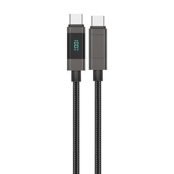 Кабель для зарядки Foneng XS05 Type-C на Type-C 100 Вт 1.2 м універсальний для смартфонів, призначений для швидкої зарядки iPhone мобільних телефонів павербанків та ноутбуків шнури для смартфонів і планшетів, Чорний