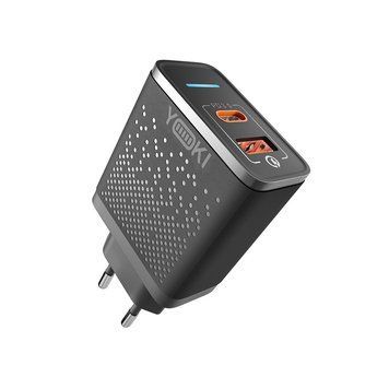 Мережевий зарядний пристрій Yoki Led Series YK-20PD+QC 20W Чорний