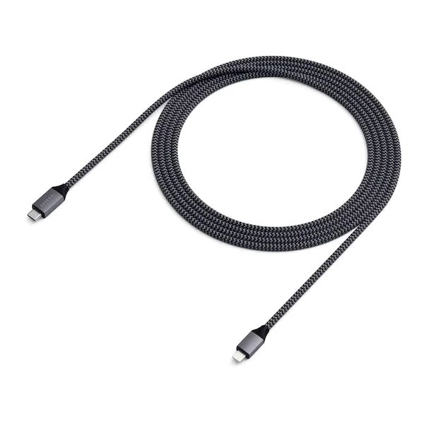 Кабель передачі даних 1.8 метра USB-C to Lightning Satechi Cable Space Gray (ST-TCL18M)