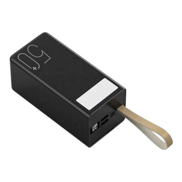 Павербанк 50 000 мАч 22.5 Вт Qinetiq RQ-50 с LED-дисплеем и быстрой зарядкой PD/QC 3 порта кабель Type-C в комплекте павербанк для телефонов Apple iPhone, Samsung, роутеров и планшетов.
