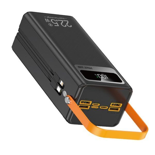Повербанк 60000 mah 22.5W Qinetiq RQ-60 з LED дисплеєм і швидкою зарядкою PD/QC 5 портів з ліхтариком