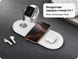 Станція для бездротової зарядки Mr.Top 3 в 1 Wireless Charging Pad Qi 10W універсальна для смартфонів із підтримкою бездротової зарядки Samsung iPhone спеціальна платформа для годинника під оригінальну бездротову зарядку.