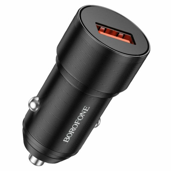 Автомобільний зарядний пристрій BOROFONE BZ19A Wisdom single port QC3.0 car charger Black 1929887596 фото