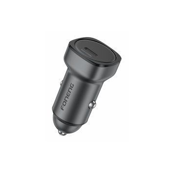 Автомобільна зарядка Foneng C22 USB-C 30W PD в прикурювач, цинковий сплав 81323 фото