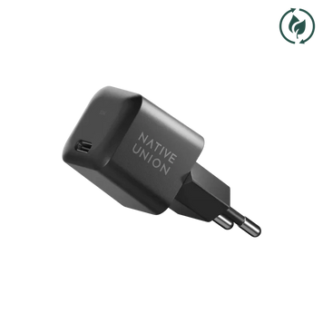 Мережевий зарядний пристрій для смартфонів та планшетів Native Union Fast GaN Charger PD 30W USB-C Port Black FAST-PD30-2-BLK-EU фото