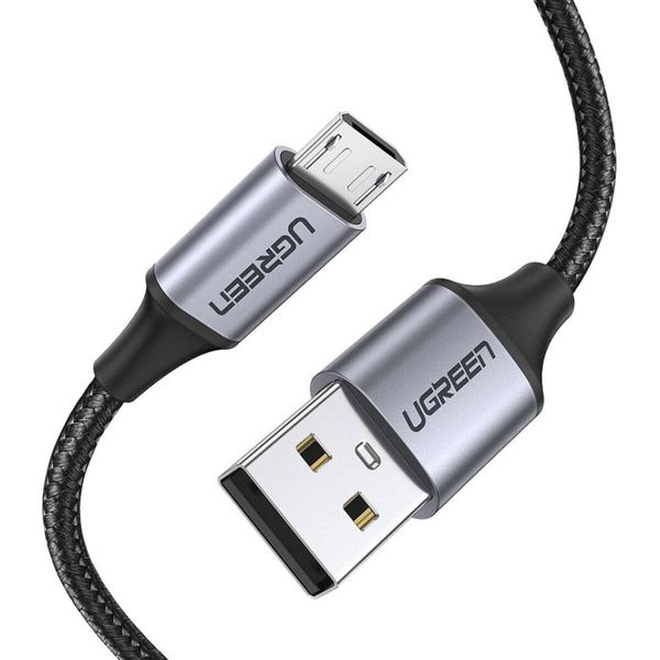 Кабель UGREEN US290 USB 2.0 A to Micro USB Cable Nickel Plating Aluminum Braid 2m (Black) (UGR-60148) UGR-60148 фото