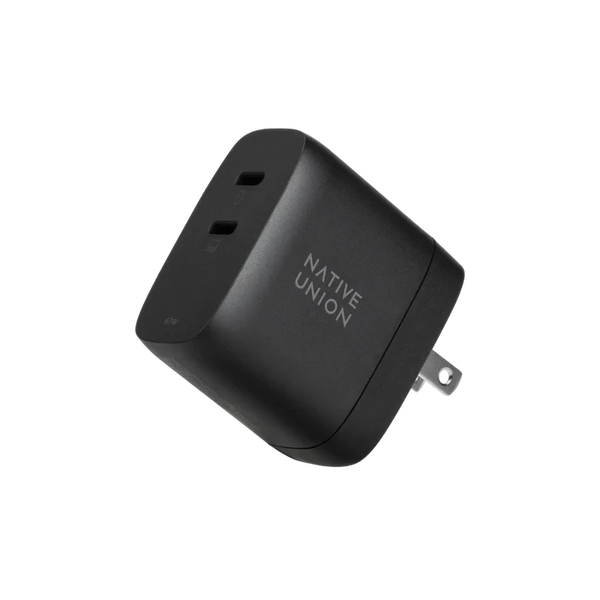 Зарядний пристрій для електроніки Native Union Fast GaN Charger PD 67W Dual USB-C Port Black FAST-PD67-BLK-INT фото