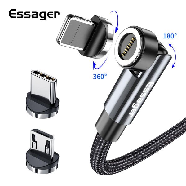 Кабель Essager Universal 540 Ratate 3A Magnetic USB Charging Cable Micro 2m grey (EXCCXM-WXA0G) Essgr-TM2 фото