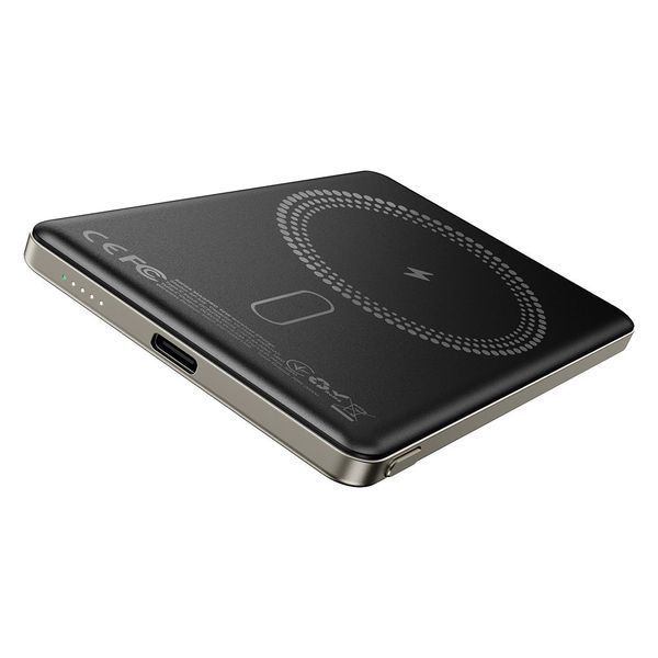 Магнітний повербанк 5000 mah powerbank magsafe для епл apple айфона iphone 12 13 14 15 16 17 тонкий бездротовий портативний MAGPRO slim QINETIQ Aluminium 20W 51104 фото