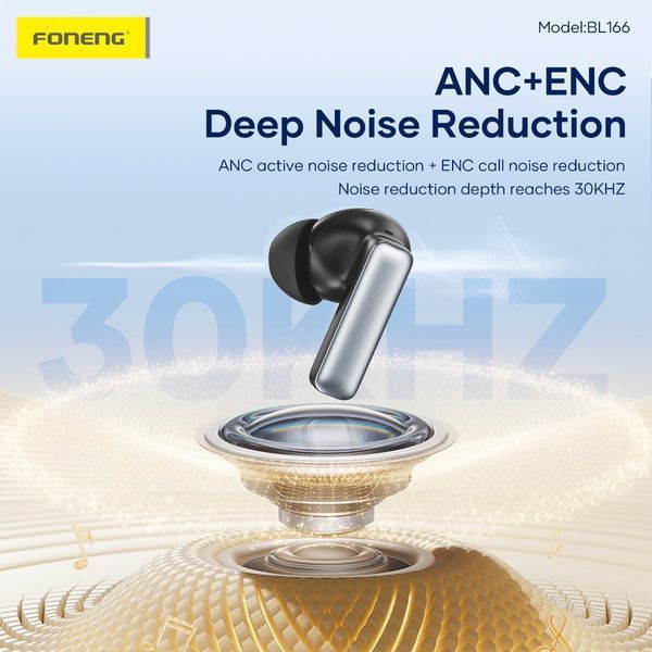 Бездротові навушники Foneng BL166 ANC+ENC Bluetooth 6.0 з шумозаглушенням