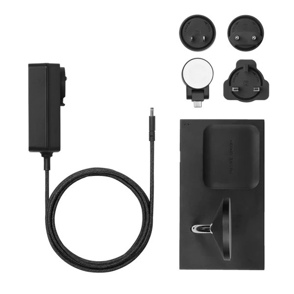 Магнитная беспроводная зарядная док-станция 3в1 Native Union Snap Black для Apple iPhone 12-15/iWatch/AirPods SNAP-3IN1-BLK-EU фото