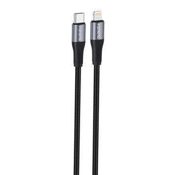 Кабель Foneng X112 TypeC Lighting 27W 1.0м швидка зарядка QC3.0 PD плетений для айфону Apple Iphone AirPods, Чорний