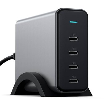 Мережевий адаптер Satechi 165W USB-C 4-Port PD GaN Charger Space Gray (ST-UC165GM-EU)