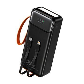 Повербанк Qinetiq RQ-30 Y300 30000 mah 22.5W з LED дисплеєм і швидкою зарядкою PD/QC powerbank для телефону роутера планшета павер банк з ліхтариком