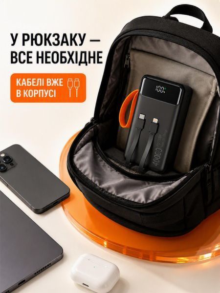 Повербанк Qinetiq RQ-30 Y300 30000 mah 22.5W з LED дисплеєм і швидкою зарядкою PD/QC powerbank для телефону роутера планшета павер банк з ліхтариком
