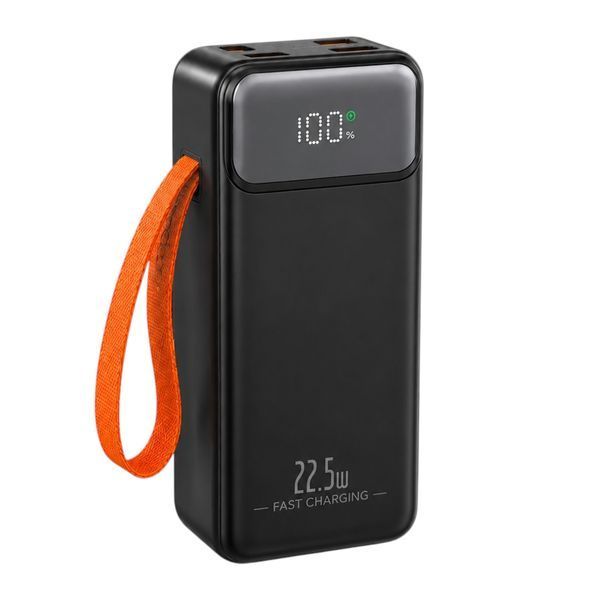 Повербанк Qinetiq RQ-30 Y300 30000 mah 22.5W з LED дисплеєм і швидкою зарядкою PD/QC powerbank для телефону роутера планшета павер банк з ліхтариком