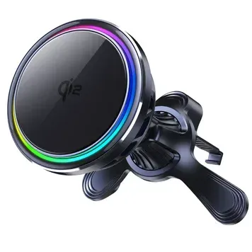 Автомобильный магнитный держатель QINETIQ S21 25W с беспроводной зарядкой MagSafe и активным охлаждением универсальный автодержатель для смартфона крепление на дефлектор вентиляции для iPhone 12 13 14 15 16 17 в авто