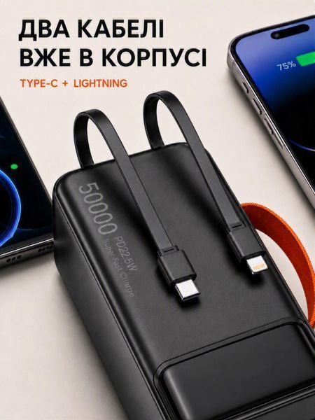 Повербанк 50000mAh 22.5W с фонарем RQ-50 WUW