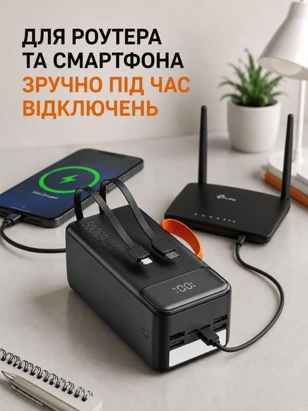Повербанк 50000mAh 22.5W с фонарем RQ-50 WUW