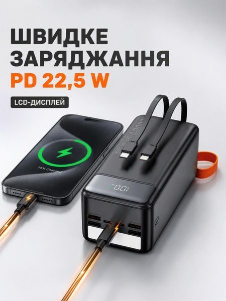 Повербанк 50000mAh 22.5W с фонарем RQ-50 WUW