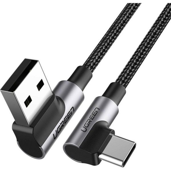 Кабель UGREEN US284 Right Angle USB-A to USB-C Cable 3m (Space Gray) (UGR-70255) UGR-70255 фото