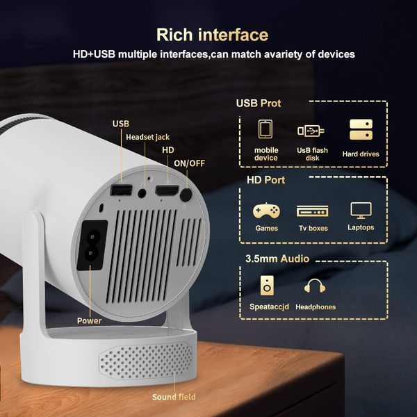 Смарт проектор Android 280 ANSI HD 720P підтримка 4K wi-fi 6 Bluetooth Salange Home series Ultra портативний міні-проектор для дому і офісу домашній кінотеатр для фільмів і презентацій HDMI USB 180&deg; поворот + сумка в подарунок
