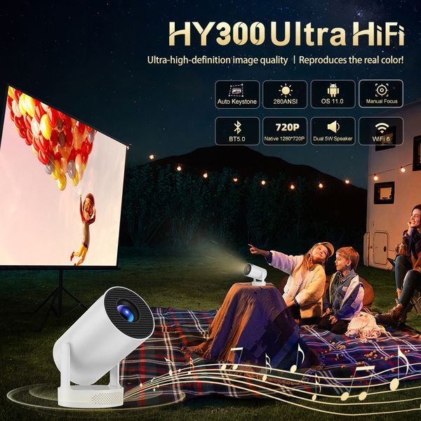 Смарт проектор Android 280 ANSI HD 720P підтримка 4K wi-fi 6 Bluetooth Salange Home series Ultra портативний міні-проектор для дому і офісу домашній кінотеатр для фільмів і презентацій HDMI USB 180&deg; поворот + сумка в подарунок