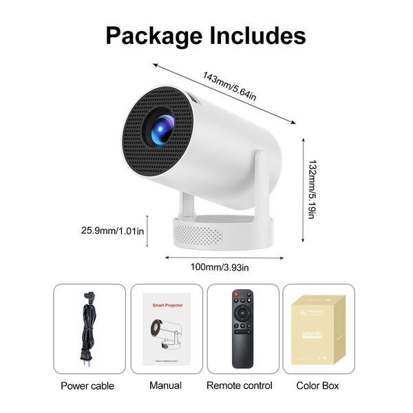 Смарт проектор Android 280 ANSI HD 720P підтримка 4K wi-fi 6 Bluetooth Salange Home series Ultra портативний міні-проектор для дому і офісу домашній кінотеатр для фільмів і презентацій HDMI USB 180&deg; поворот + сумка в подарунок