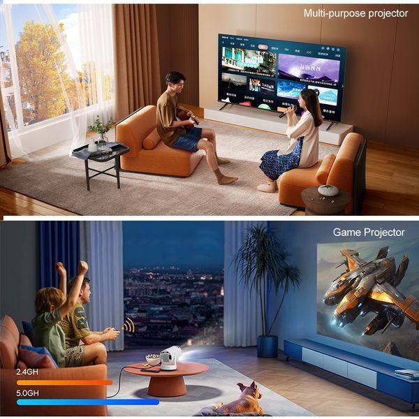 Смарт проектор Android 280 ANSI HD 720P підтримка 4K wi-fi 6 Bluetooth Salange Home series Ultra портативний міні-проектор для дому і офісу домашній кінотеатр для фільмів і презентацій HDMI USB 180&deg; поворот + сумка в подарунок