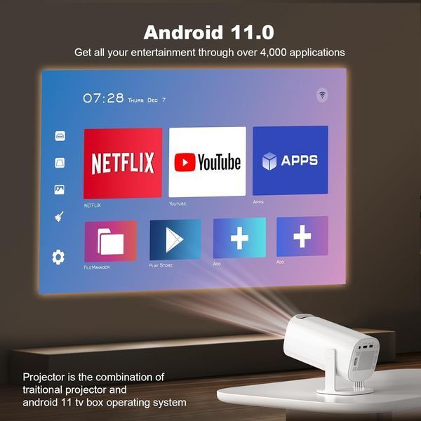 Ігровий смарт проектор Salange P30 Ultra для ігор і фільмів Android 300 ANSI підтримка Wi-Fi 6 Bluetooth портативний міні-проектор для дому та офісу