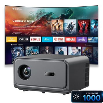Смарт проектор для дому та фільмів Salange C46 Android TV домашній кінотеатр 1000 ANSI Full HD 1080P 4K Android TV 2+32GB Wi-Fi Bluetooth HDR10+ екран до 200 дюймів