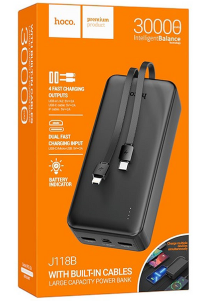 Power Bank Hoco J118B Speed energy with cable 30000 mAh