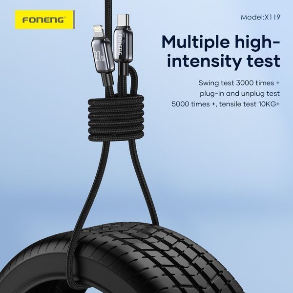 Кабель Foneng X119 USB-C &mdash; USB-C 100 Вт 1 м 84172 фото