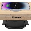 Прихована бездротова зарядка QINETIQ Invisible XE-40 10W/40 мм Fast Charge Premium Design для дому та офісу., Чорний 44080 фото