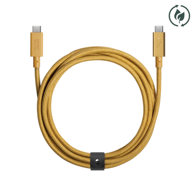 Кабель для зарядки та передавання даних 2.4 метра USB-C to USB-C Native Union Belt Cable Pro 240W Kraft BELT-PRO2-KFT-NP фото