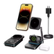 Складна станція бездротової зарядки 3 в 1 MagSafe T6 25W для Apple iPhone 12 &ndash; 15 Apple Watch 2 - 9 AirPods, Чорний