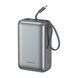 Повербанк 30000 mAh 65W для ноутбука Foneng PX128 с LED дисплеем и быстрой зарядкой USB-C порт встроенный кабель Type-C универсальный мощный портативный повербанк 30 000 power bank павербанк для телефона iPhone Samsung роутера планшета, Сірий, Сірий