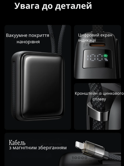 Повербанк Foneng PX115 10000mAh 22.5W с LED дисплеем и быстрой