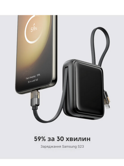 Повербанк Foneng PX115 10000mAh 22.5W с LED дисплеем и быстрой