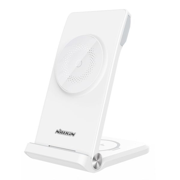 Бездротова зарядна док станція 3 в 1 Nillkin Magsafe PowerTrio 3-in-1 для смартфона Samsung годинника Galaxy Watch та навушників Galaxy Buds Note S Fold Flip 22121 фото