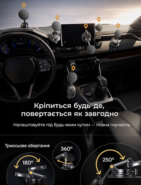 Вакуумный держатель для телефона Lisen Vacuum W608 25 Вт магнитный универсальный автомобильный держатель с беспроводной зарядкой MagSafe крепление на панель зарядка для телефона айфона iPhone 14 15 16 17 и Samsung S26 Ultra в машину авто на стекло и торпе YL0225050012 фото