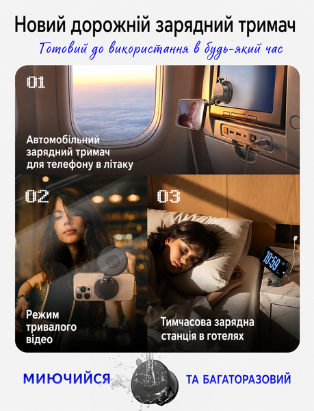 Вакуумный держатель для телефона Lisen Vacuum W608 25 Вт магнитный универсальный автомобильный держатель с беспроводной зарядкой MagSafe крепление на панель зарядка для телефона айфона iPhone 14 15 16 17 и Samsung S26 Ultra в машину авто на стекло и торпе YL0225050012 фото