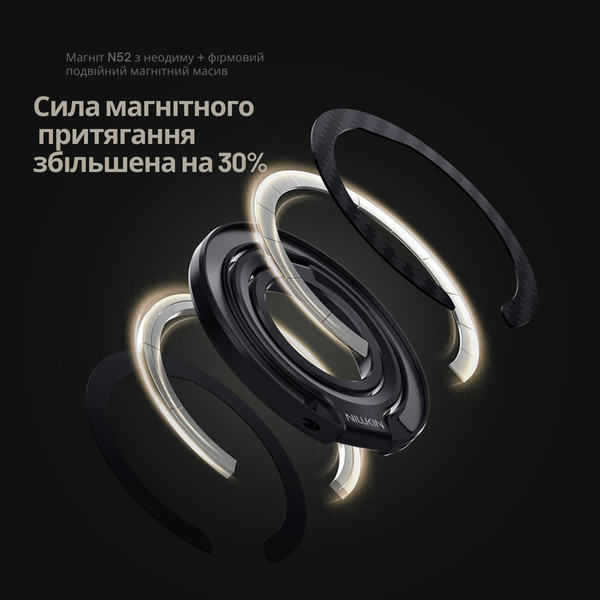 Магнитное кольцо-держатель Nillkin SnapGrip для MagSafe, 360&deg;, складной, подставка и кольцо 2-в-1 Blue, Синий
