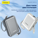 Повербанк 10000mAh FONENG PX115 з 2 Вбудованими Кабелями (22,5W) з LCD дисплеєм silver