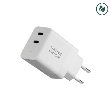 Зарядний пристрій для телефону та іншої техніки Native Union Fast 35W Dual USB-C Port White