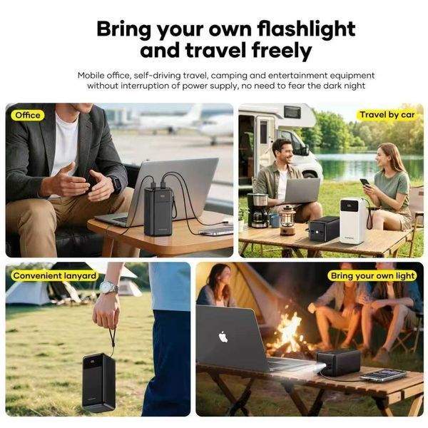 Повербанк Foneng PX175 50000 mAh 22.5W з LED-дисплеєм і ліхтариком